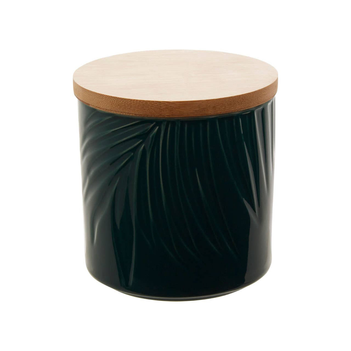 Bali Dark Green Small Storage Jar With Bamboo Lid