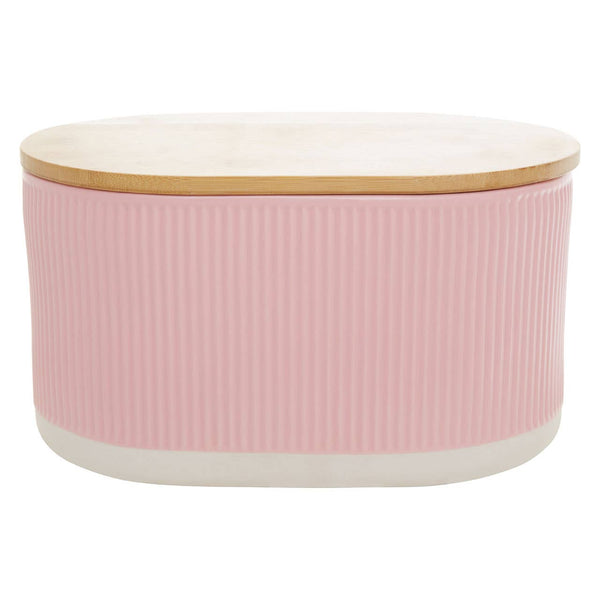 Geome Pink Bread Bin in Stoneware