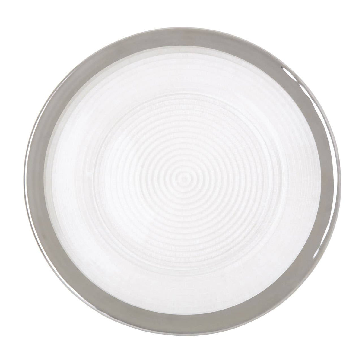 Ida Embossed Glass With Silver Rim Charger Plate