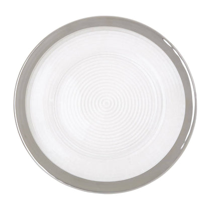 Ida Embossed Glass With Silver Rim Charger Plate