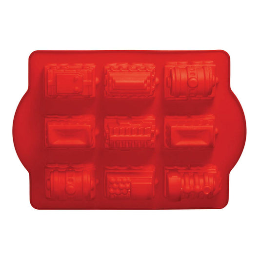 Hallie Silicone 9 Train Design Red Cake Mould