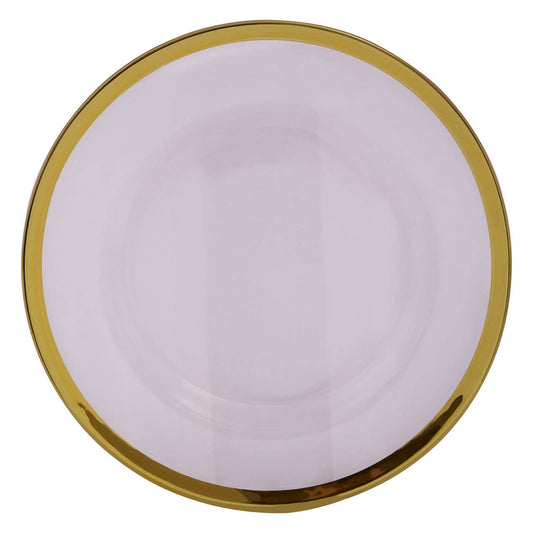 Ida Textured Glass Dinner Plate With Gold Rim