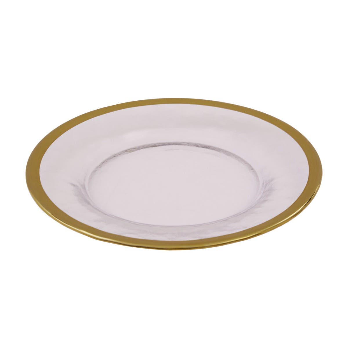 Ida Textured Glass Side Plate With Gold Rim