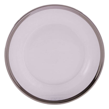Ida Glass Side Plate With Silver Rim