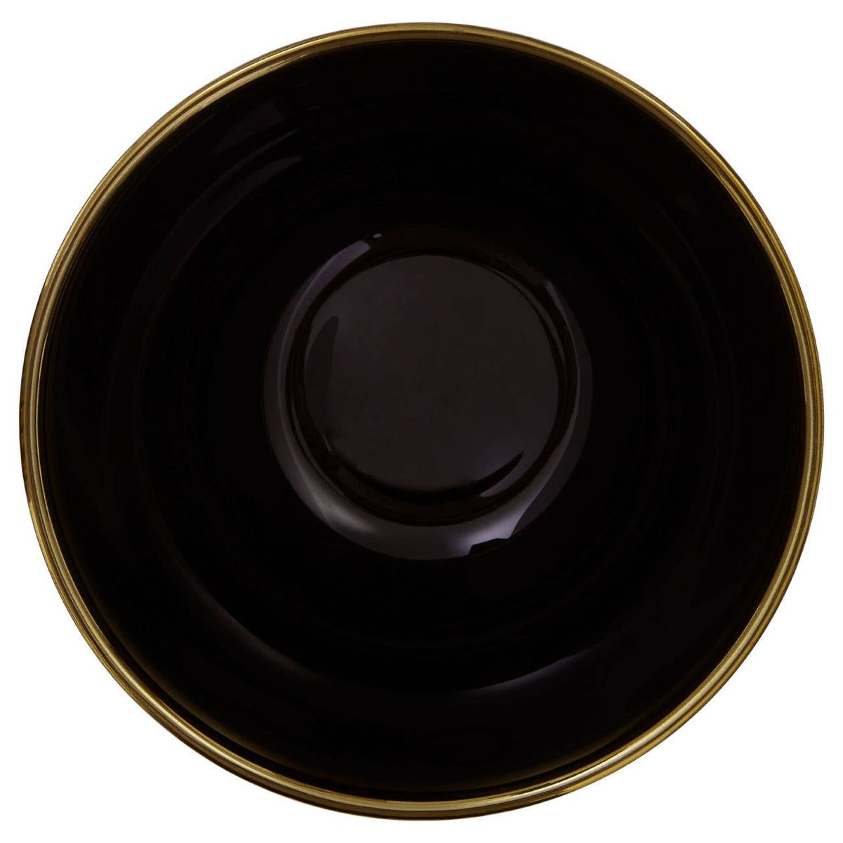 Ida Black Glass Bowl with Gold Rim