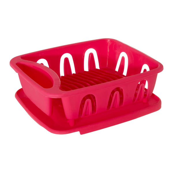Laurie Hot Pink Dish Drainer with Removable Tray