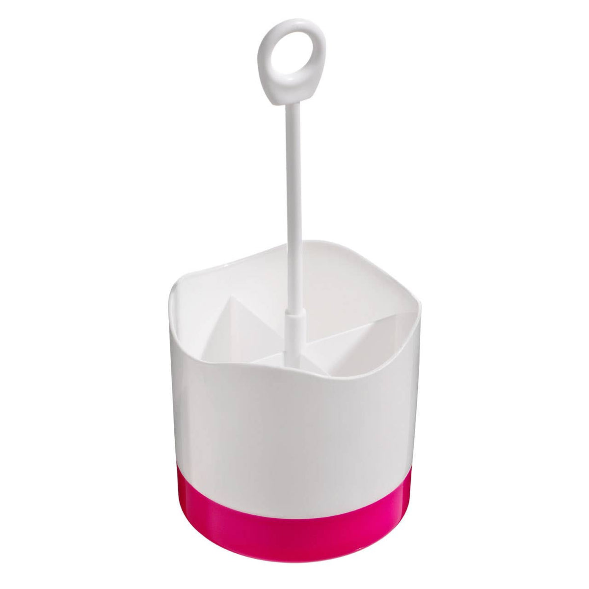 Kitchen Brights Plastic Cutlery Caddy - Hot Pink and White