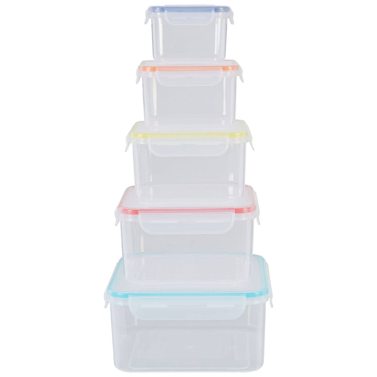 Herrela 5 Piece Square Food Containers with Airtight Lids