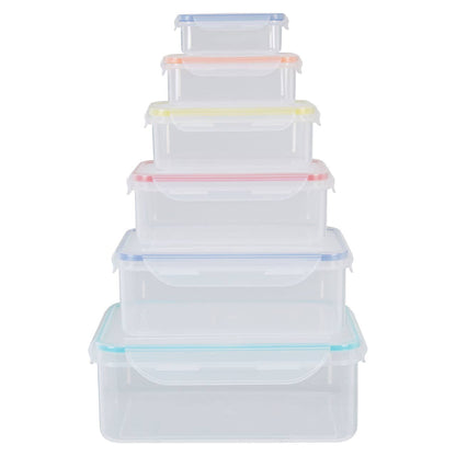 Herrela 6 Piece Rectangular Food Containers with Airtight Lids
