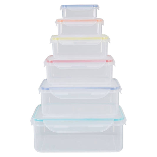 Herrela 6 Piece Rectangular Food Containers with Airtight Lids