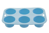 Zing Pastel Blue 6 Cup Muffin Mould
