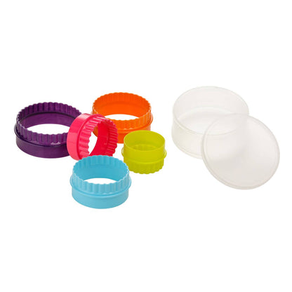 Sucre Set of 5 Fluted Round Plastic Cookie Cutters