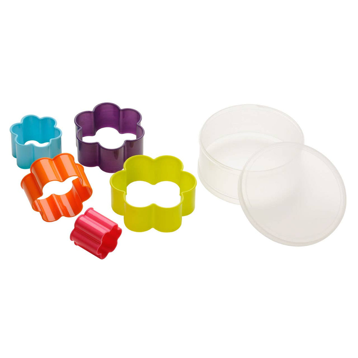 Sucre Set of 5 Flower Shape Plastic Cookie Cutters