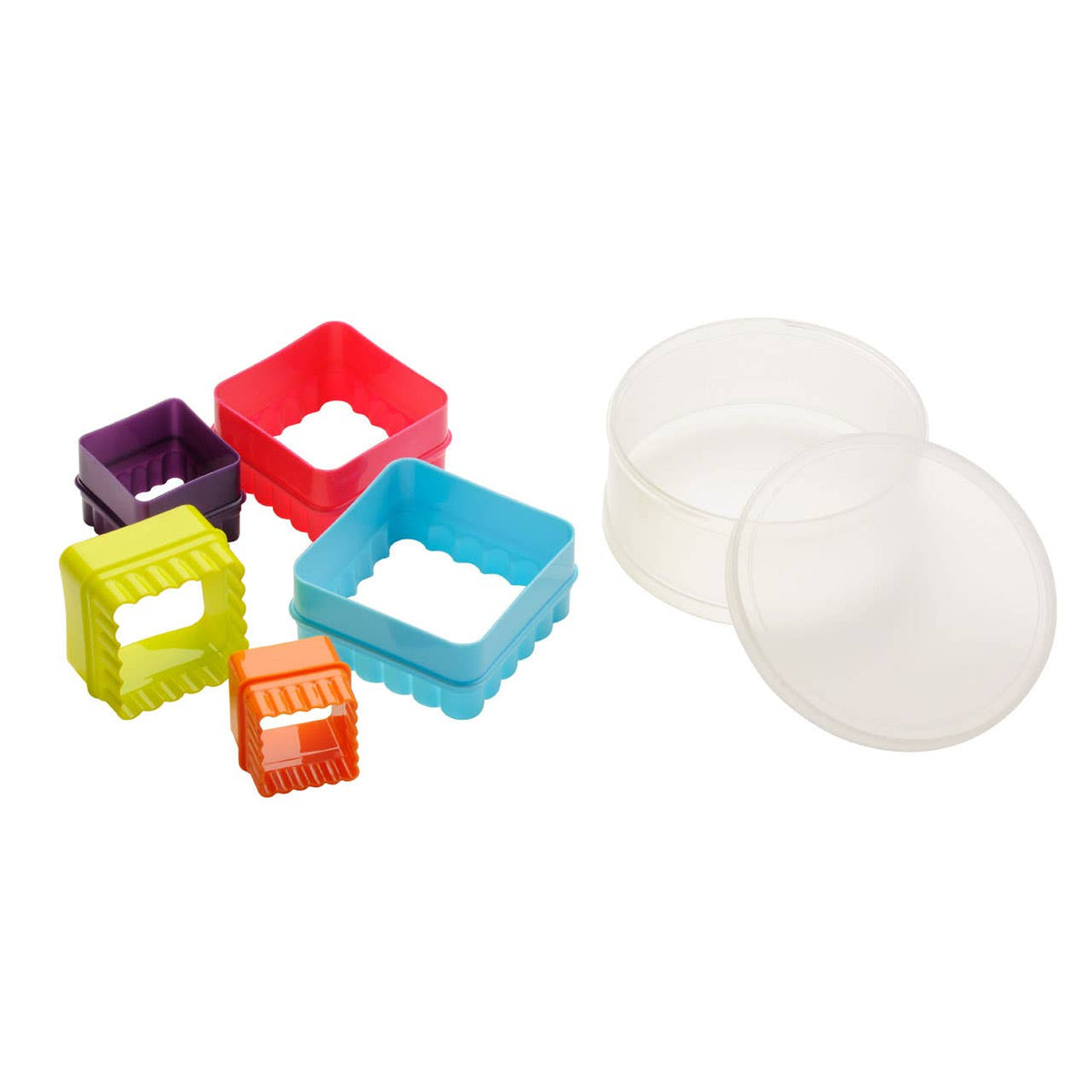 Sucre Set oif 5 Fluted Square Plastic Cookie Cutters