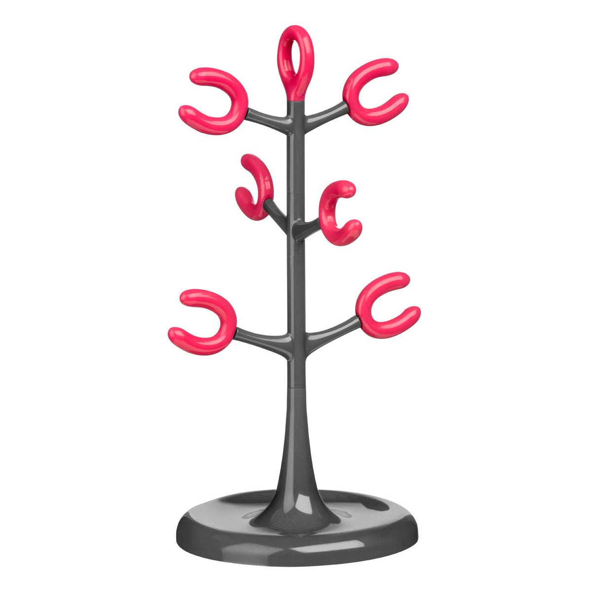 6 Cup Mug Tree - Grey and Hot Pink