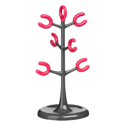 6 Cup Mug Tree - Grey and Hot Pink