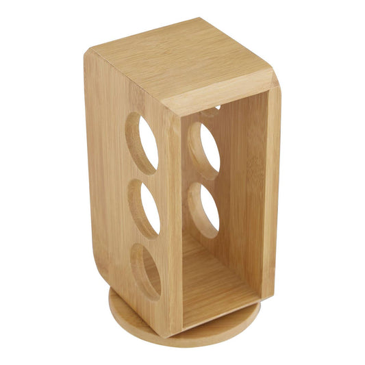 Vittoria 6 Bottles Bamboo Revolving Spice Rack