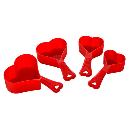 Hallie Set of Four Red Heart Measuring Cups