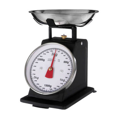 Olivier 3kg Matt Black Retro Kitchen Scale