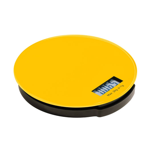 Zing Yellow Glass Round Kitchen Scale