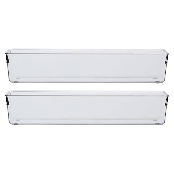 Romm Set Of Two Large Kitchen Organisers - Clear, 10cm wide