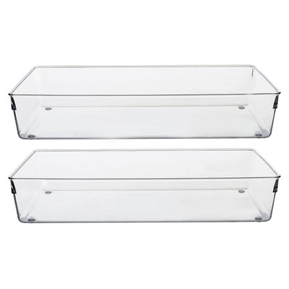 Romm Set Of Two Large Kitchen Organisers - Clear, 20cm wide