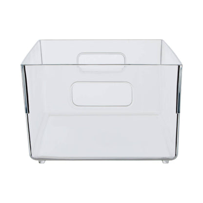 Romm Large Clear Plastic Fridge Bin With Handles