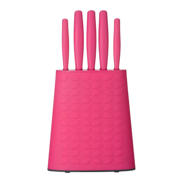 Living Colour 5 Piece Hot Pink Knife Block Set