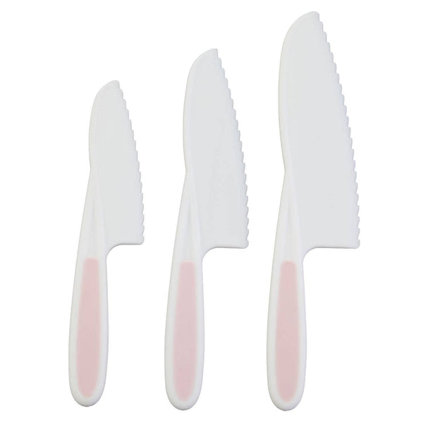 Zing Set of 3 Dessert or Salad Knives in Pastel Pink
