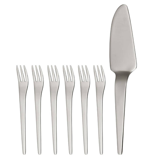 Curve Stainless Steel Cake Server and Forks Set