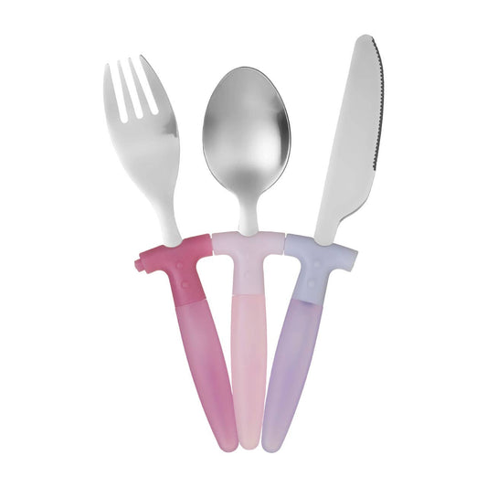 Kai Childrens 3 Piece Pink Cutlery Set