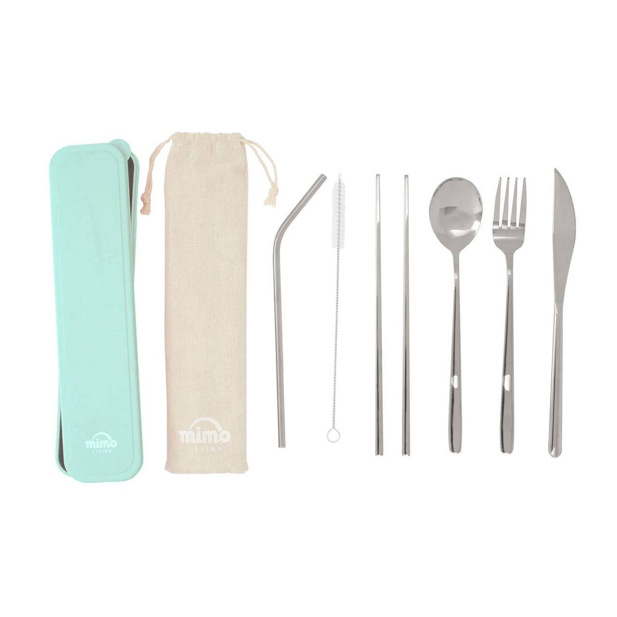 Mimo 6 Piece Silver Travel Cutlery Set with Case