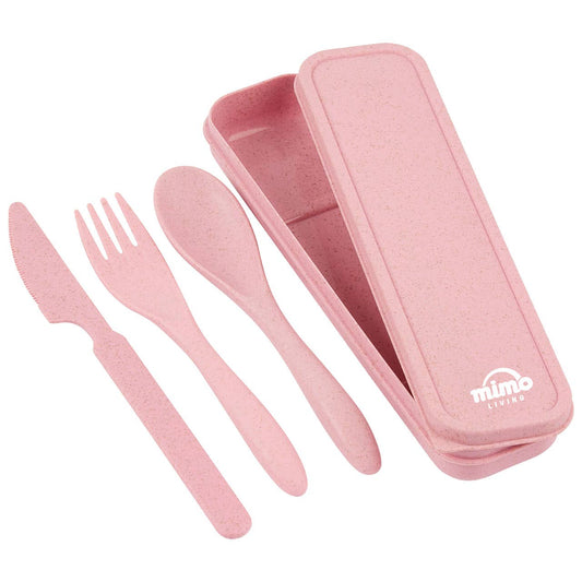 Mimo Pink 3 Piece Travel Cutlery Set