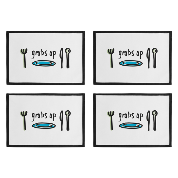 Doodle Set Of Four Grubs Up Placemats