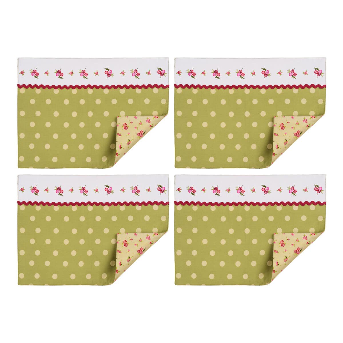 Set Of Four Rose Cottage Placemats