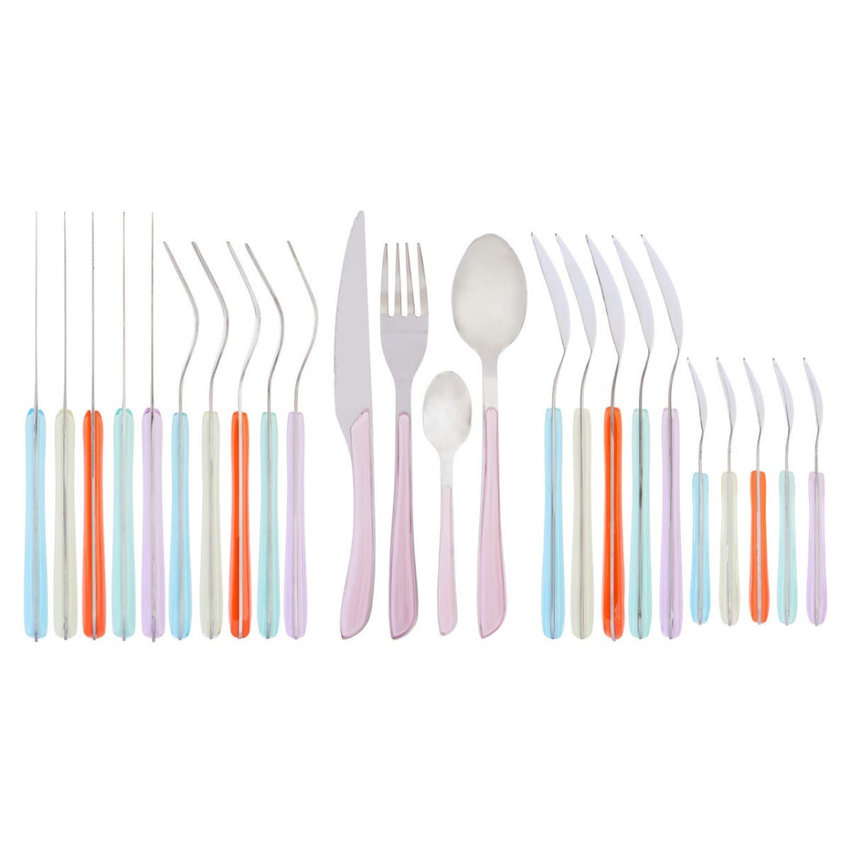 Zuma 24 Piece Multi Pastel Coloured Cutlery