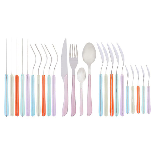 Zuma 24 Piece Multi Pastel Coloured Cutlery