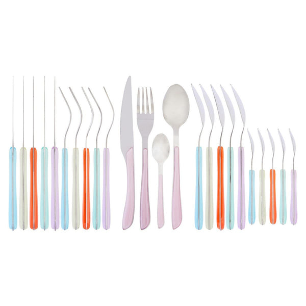 Zuma 24 Piece Multi Pastel Coloured Cutlery