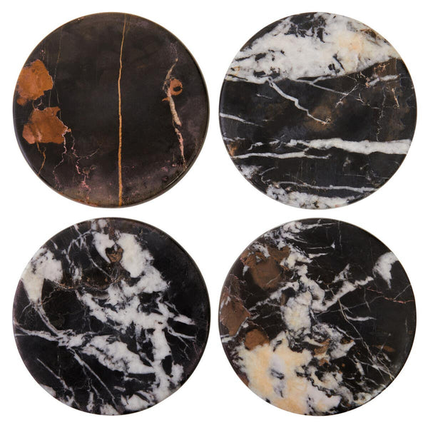 Salmo Black Marble Set of Four Marble Coasters