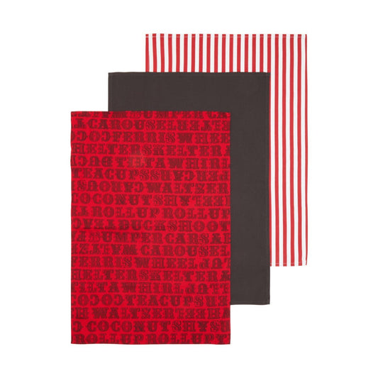 Set Of Three Carnival Tea Towels