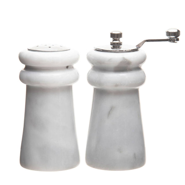 Salerno White Marble Salt & Pepper Set