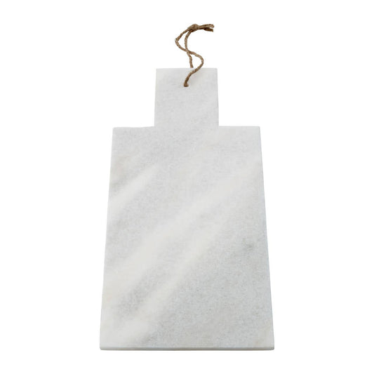Kindia Rectangular White Marble Paddle Chopping and Serving Board