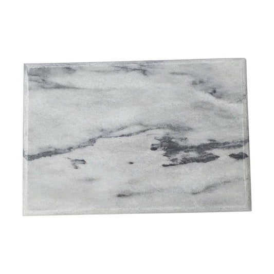 Salerno Large White Marble Rectangular Chopping and Serving Board