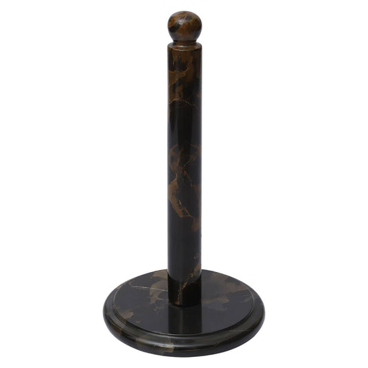 Marmore Black and Gold Marble Kitchen Roll Holder