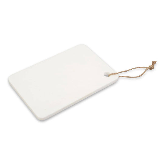 Kindia White Marble Chopping and Serving Board with Hanging Loop