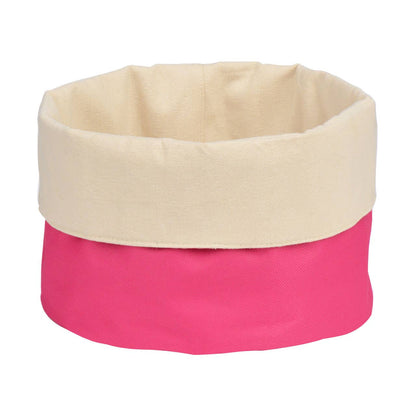 Hot Pink And Cream Folded Design Bread Basket