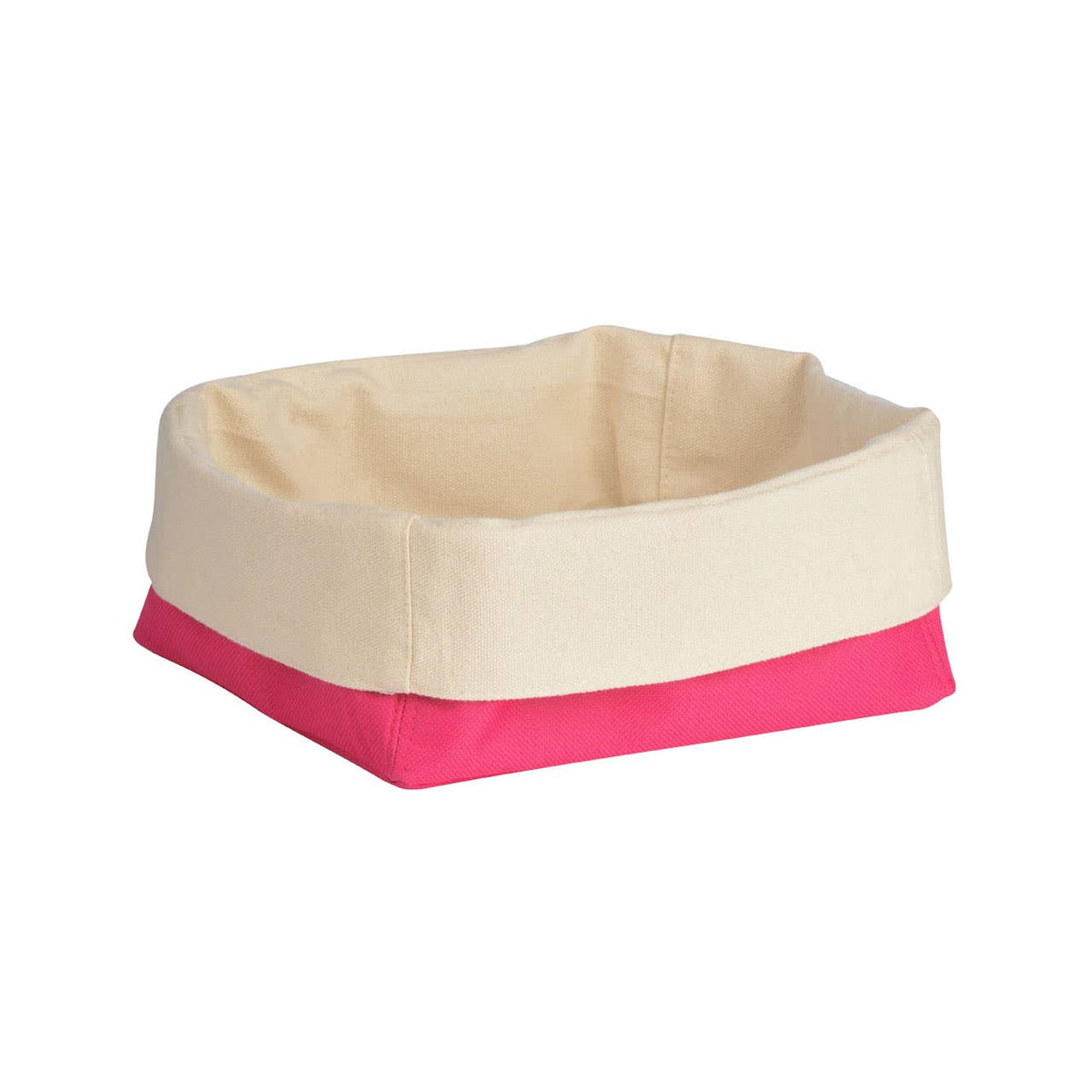 Small Bread Basket - Hot Pink and Cream