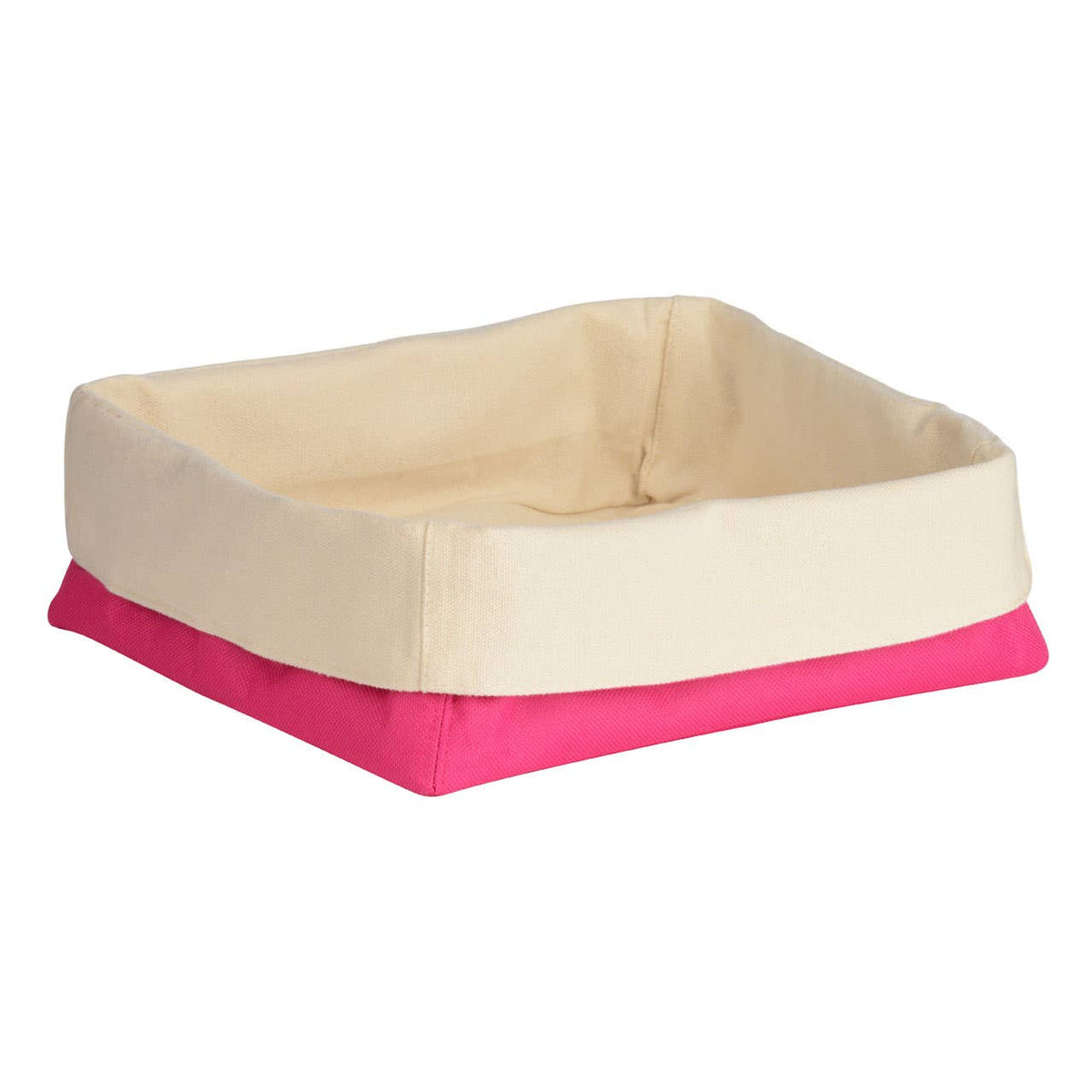 Large Bread Basket - Hot Pink and Cream