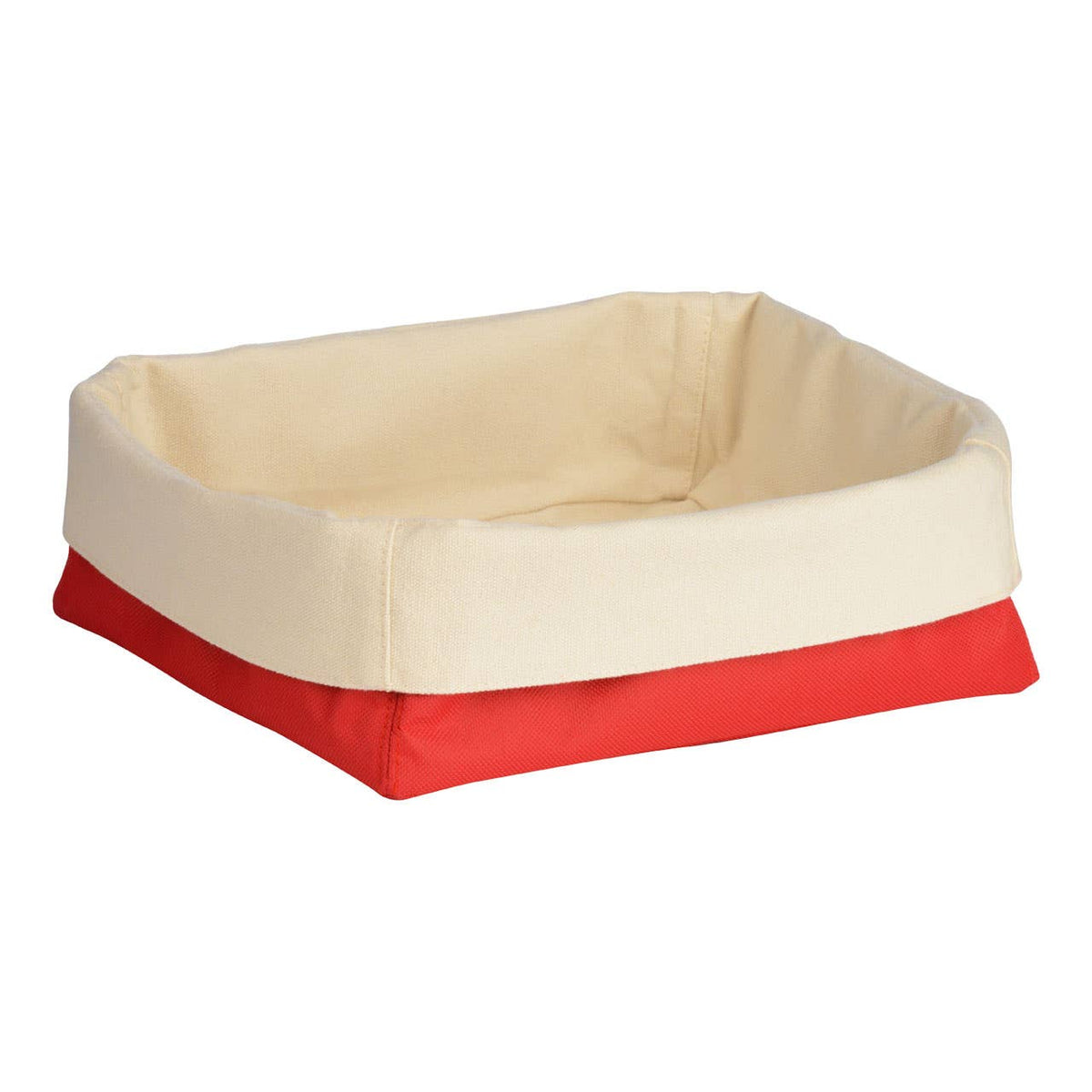 Large Bread Basket - Red and Cream