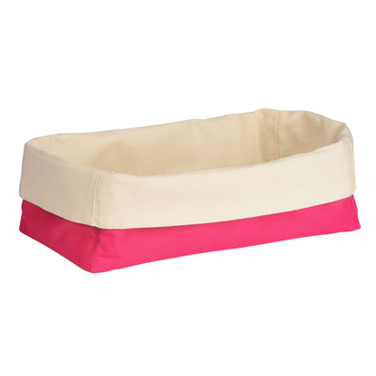 Oval Bread Basket - Hot Pink and Cream